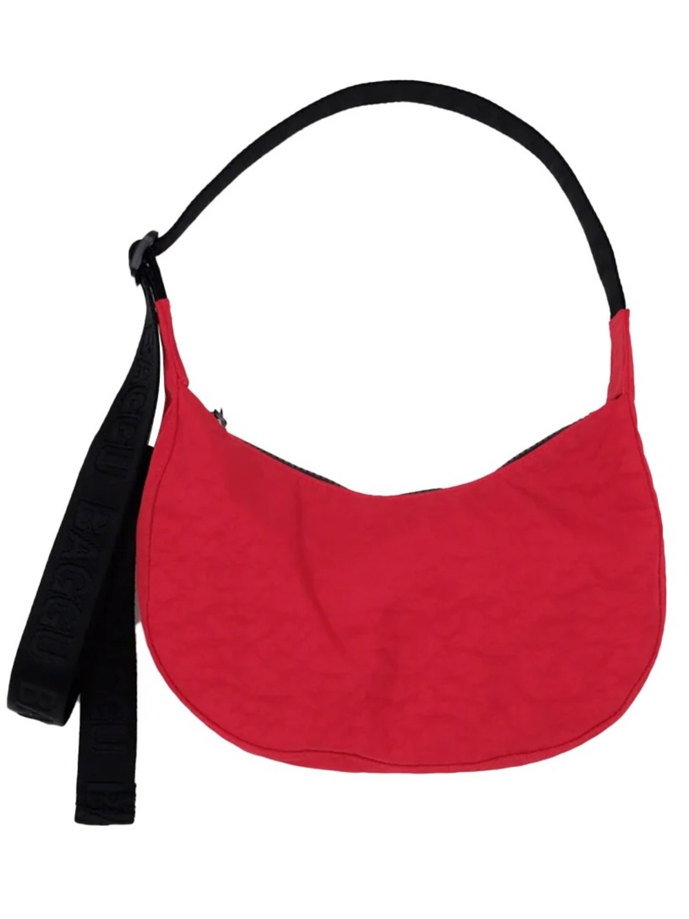BAGGU Small Crescent- Candy Apple Red with Black Strap Crossbody Bag